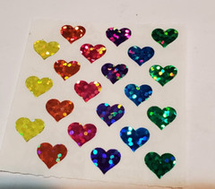 RARE Sandylion sticker hearts Mother of PEARL mini prisma glitter fuzzy 7 mod