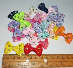 New 20 Floral Printed Bows Craft Scrapbooking etc. Embellishment New