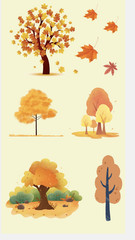 Fall Trees and Autumn Leaves Sticker Sheet Nature Landscape Decals Laptop Phone