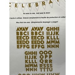 Me & My Big Ideas mambiSTICKS Black Gold Foil Alphabet Number Stickers 8 Sheets