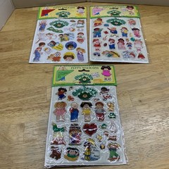 Vintage Lot 3 Cabbage Patch Puffy Stickers Stick Ons 1983 Diamond New Sealed CPK