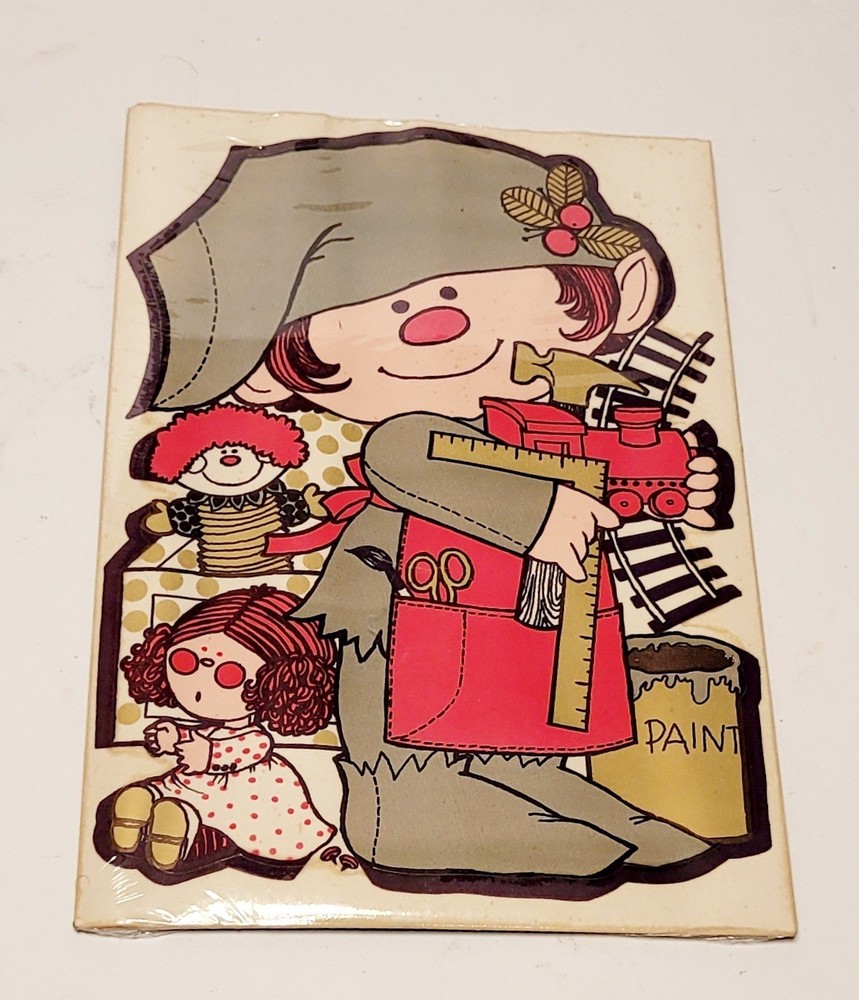 3 HIMSELF THE ELF Vintage 1970’s 7″ Large Christmas Stickers In Original Package