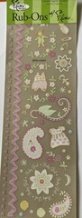 BABY GIRL IMAGES Rub-On(4”x 12”)Flair•Paisley•Pink•Flowers •Stitches•Card Making