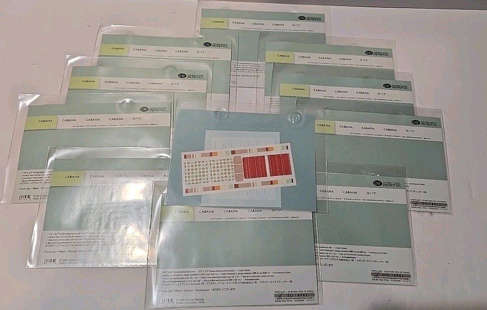 11 Creative Memories CABANA Double Dip Photo Mat Journaling Box Stickers LOT 11