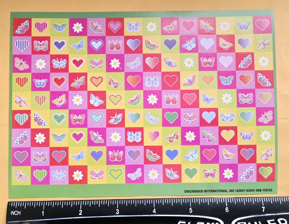 Butterflies/ Heart Love Sticker Sheet