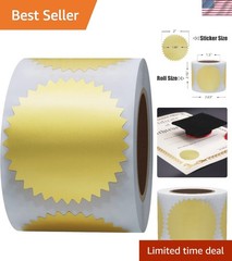 Hybsk 300Pcs Notary Seals 2 Inch Embossing Stickers Gold Metallic Certificate Se