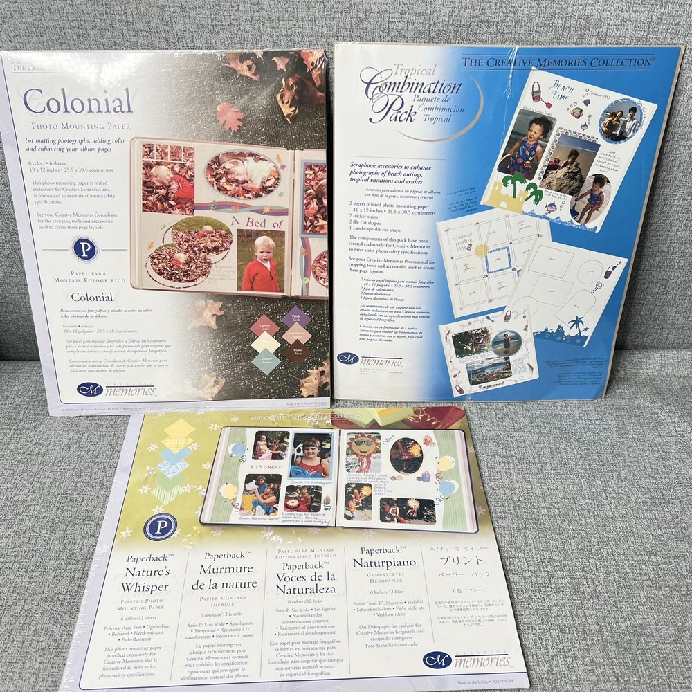 Creative Memories Colonial Photo Mounting Paper Triple Combination Pack Natures