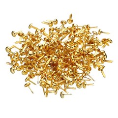 4.5 x 8 mm Mini Brads for Paper Crafts, 200 Pcs Round Paper Fastener, Gold