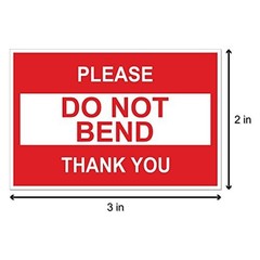 1200 Count Do Not Bend Sticker Labels – 3×2 Inch Rectangle Shipping & Handling W
