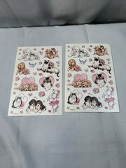 American Greetings Stickers Kittens Puppies Dog Valentine Cats Vtg 2 Sheets Cute