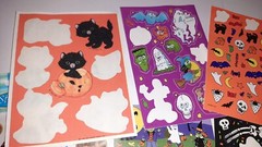 Lot Vintage Hallmark AGC Halloween Stickers Hologram Flocked Google Eyes 80s 90s
