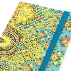 Punch Studio Pocket Journal Notebook, Geometric Pattern, Turquoise Blue