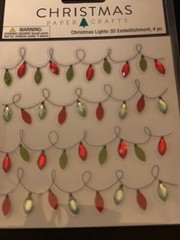 CHRISTMAS PAPER CRAFTS 3D TREE GEM LIGHTS STRING OF LIGHTS GEMSTONE LIGHTS 4PCS