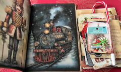 #23 NEW – VINTAGE JUNK JOURNAL 3D CHRISTMAS 60 pcs 3D KIT with Candy Cane Pen