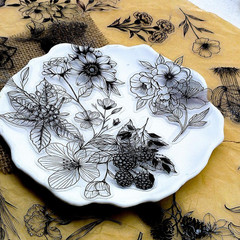 50Pcs Black Transparent Waterproof Plant Stickers for Scrapbooking, Journaling &