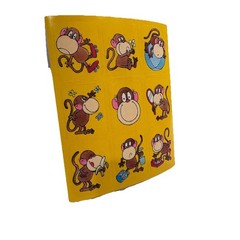 Vintage Fasson Monkey Cartoon Multicolor Stickers 1980s Collectors Scrapbook