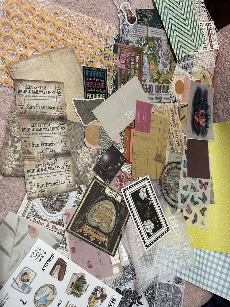 scrapbooking supplies lot 50+ pieces!!!! brand new ephemera!