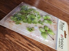 Petaloo Textured Elements «Pistachio Burlap Blossoms» Flowers RETIRED New #17