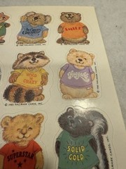 Vintage 1980 Hallmark Sticker Sheet Shirt Tales Tails ONE SHEET Walrus Beaver