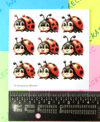 Cute Lady Bugs Sticker Sheet