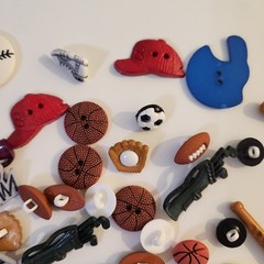 UNUSED Decorative Buttons SPORTS Baseball Golf Soccer Crafts Sewing Scrapbook