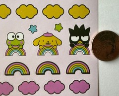 HELLO KITTY FRIENDS Stickers (76pc)Sanrio•Clouds•Rainbow •Cartoon•Card Making•