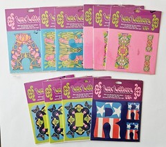 Vtg Hallmark Luv Letters Stickers LOT NIP hippy art psychedelic alphabet