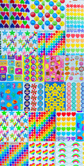 399+ Stickers Scratch AND Sniff THEMED, GLOSSY PUFFY GLITTER COLLECTION LOT MIX
