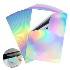 22 Sheets A4 Printable Holographic Sticker Paper Efficient Inkjet For DIY