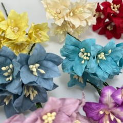 100 MIXED of 20 Colors Medium Lily Paper Flower Wedding Scrapbook (LY1-Mixed-C3)