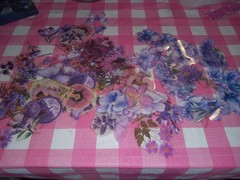 MAKTEM Purple Multicolor Floral Sticker Flakes Pack for Scrapbooking Journaling