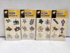 Silver Metal Lil Charms Embellishments For Papercraft Card Making Scrapbook