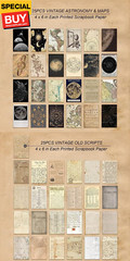 150 Sheets of Scrapbook Paper, Aesthetic Vintage Scrapbooking Supplies Pack, Eph