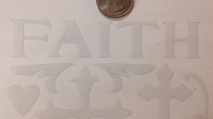 FAITH Plastic Shapes Transparent Stickers(18pc)Fantastic Plastic W/Flair•Crosses