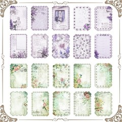 Naszonus Vintage Floral Scrapbook Paper Set 60 Sheets 4.2×6.7 Inch
