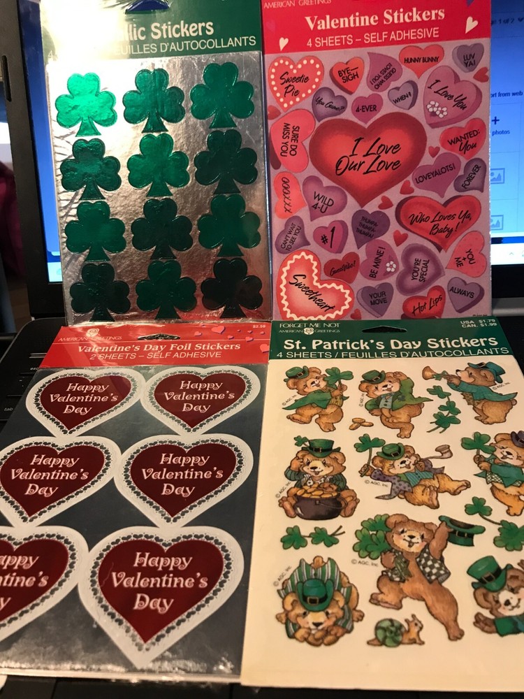 Your Choice One NOS Holiday Stickers-St. Pats, Valentine, (Easter scratch&sniff)