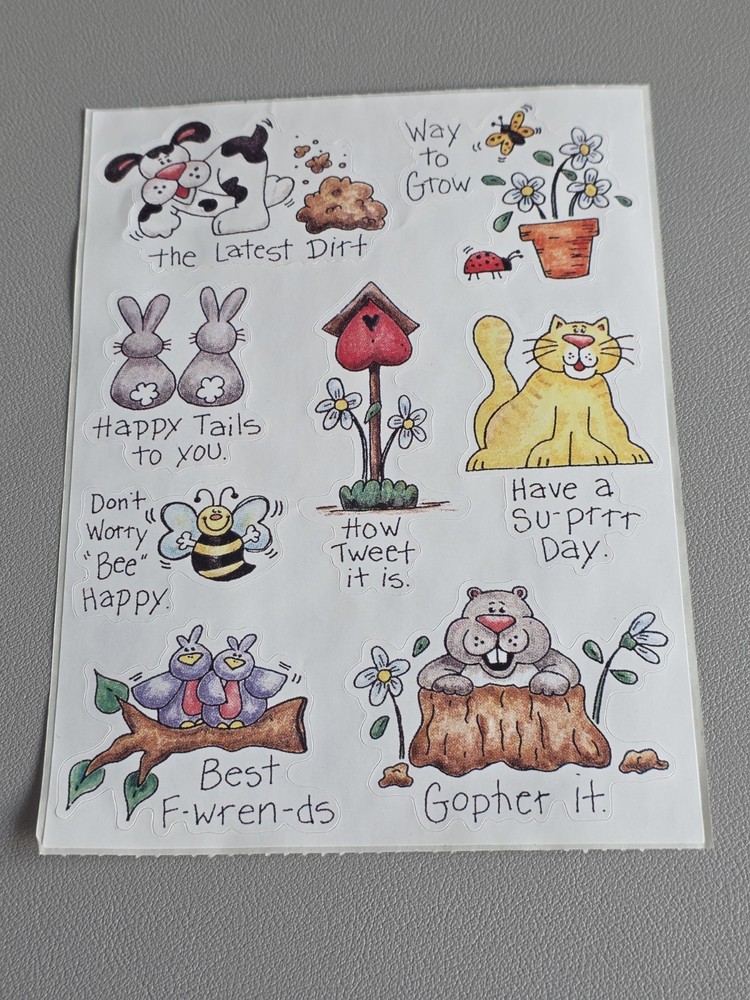 Vintage ProvoCraft Stickers Designed By Kristin Cook Cute Animals With Puns