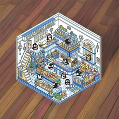 4 (3D) 7.5 X 4.7 Isometric Scene Rooms. Bunny Shop, Loft, and Hut.