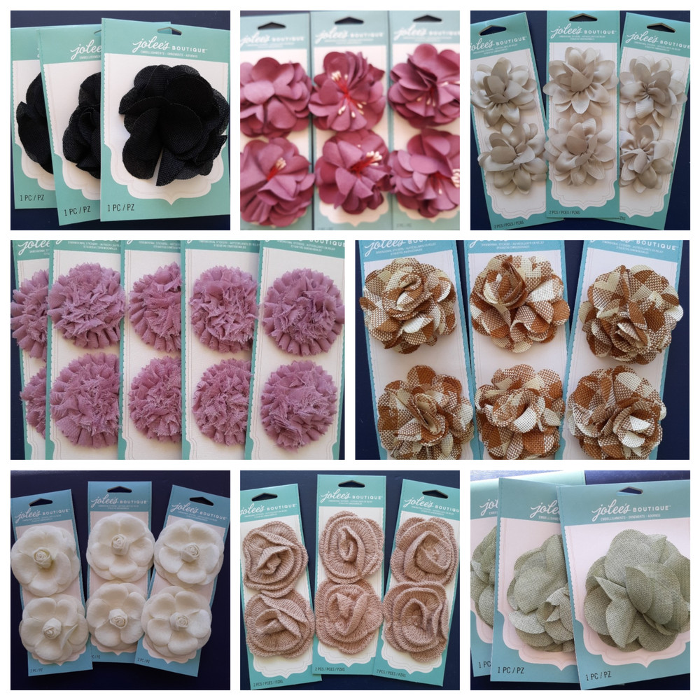 JOLEE’S BOUTIQUE FABRIC FLOWERS~ASSORTED COLORS & SIZES~CLICK FOR MORE PICTURES!