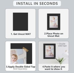 25 PCS 11×14 Inch Black Uncut Mat Boards Acid Free Backing Art Prints Frame