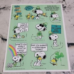 Vintage AGC St Patricks Day Stickers Lot 3 Sheets Peanuts Leprechaun Teddy Bears