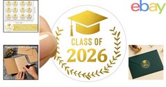 Elegant Gold Graduation Stickers, 120PCS Peel and Stick Labels for Celebrations