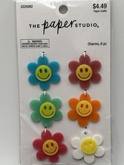 2 Packs The Paper Studio Flower Happy Face Charms Hobby Lobby Exclusive NEW