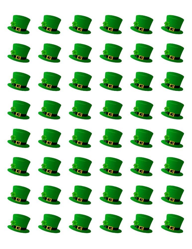 48 ST PATRICKS DAY LEPRECHAUN HAT ENVELOPE SEALS LABELS STICKERS 1.2″ ROUND
