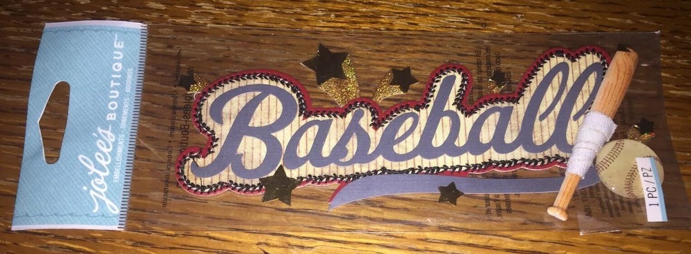 Jolees Baseball Base BALL Title Play Bat Field Helmet Sports Scrapbook Sticker