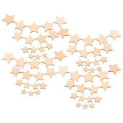 200Pcs Unfinished Wood Star Ornaments Beige Wooden Craft Shapes for Kids Crafts