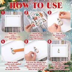 BBTO 12 Sheets Christmas Rub on Transfers for 5.5 x 5.7 inches, Multicolor