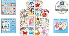 Ocean Animals Sticker Sheets 42 Pcs – 14 Sea Creature Designs