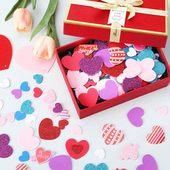 300 Pcs Valentine’s Day Heart Foam Stickers Glitter Self-Adhesive Colorful Mixed