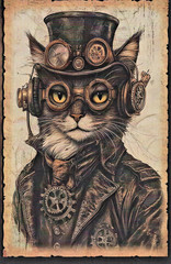 Animals Dressed in Steampunk Gear – Animal Prints, 20pcs 8.5″x 5.5″